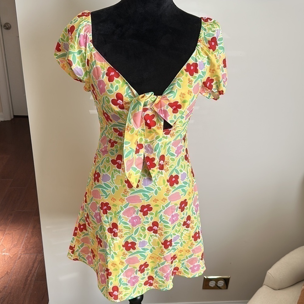 Cider Floral Knot Front Mini Dress - Picture 9 of 11